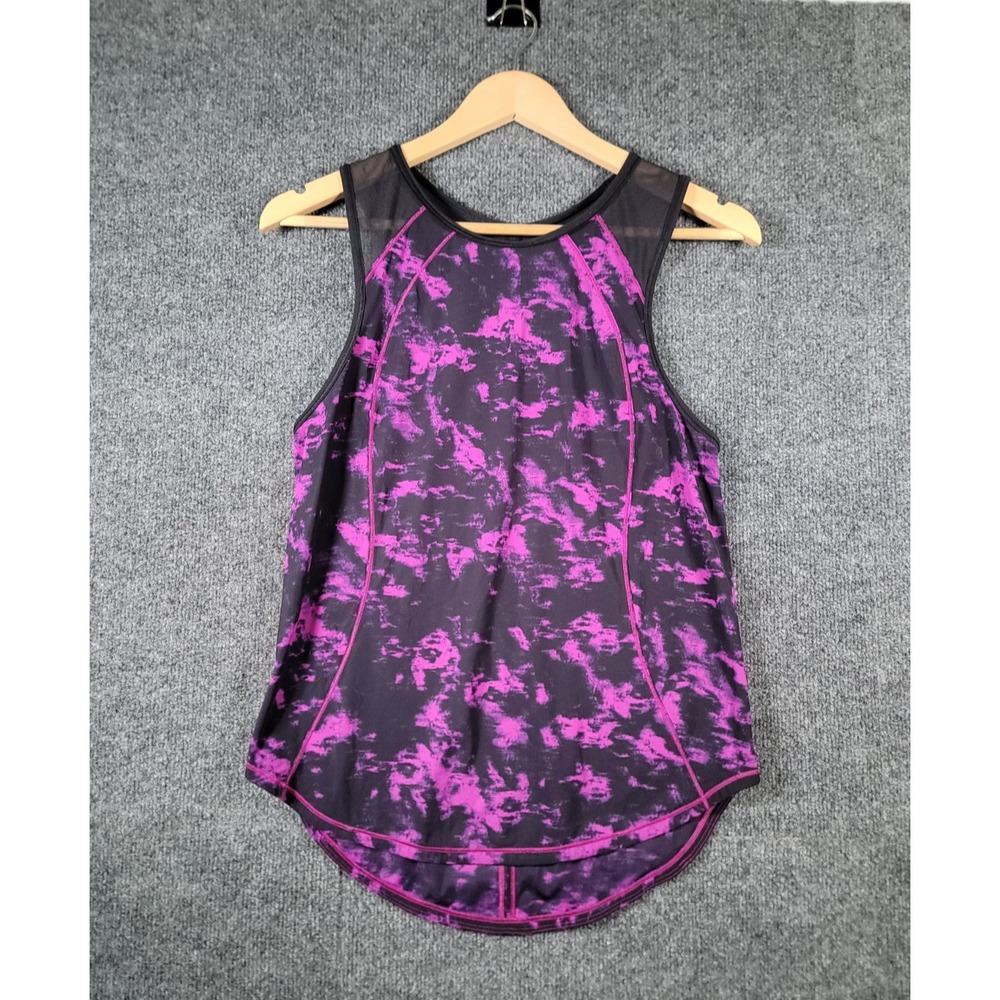 Lululemon Breezie Regal Print Sculpt Tank Size 4 Plum Sleeveless Cutout Top Gym